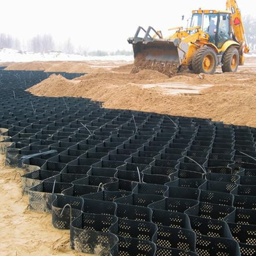 Stabilisateur de Gravier Grilles De Renforcement Du Sol De 10 Cm Pour Allée, Parking, Jardin, Géogrille, Pente Raide, Contrôle De L'érosion, Extension Facile, Stabilisateur Pavé(500cm x 1000cm (197in