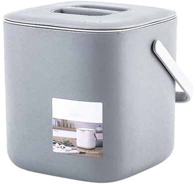 Poubelle à compost de comptoir avec couvercle à 2 niveaux pour déchets de cuisine, composteur de nourriture d'intérieur, conteneur facile à utiliser