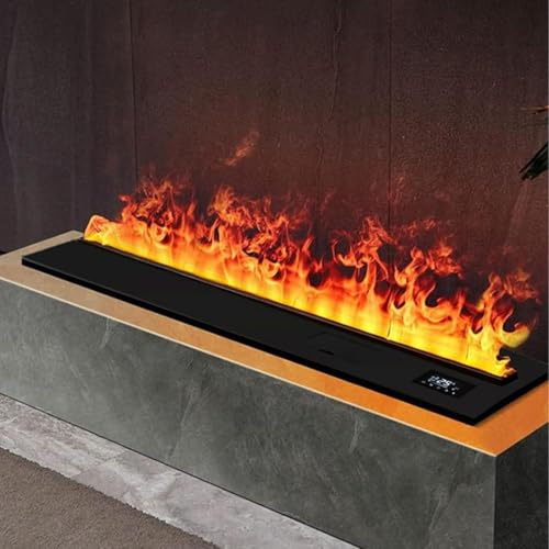 3D Décorer Cheminée atomisée Cheminée Électrique 3D À Vapeur D'eau, Cheminée À Vapeur Encastrée Avec 7 Couleurs De Flamme Réglables Et 5 Niveaux De Luminosité, Sécurité Et Économie D'énergie(100CM/39.