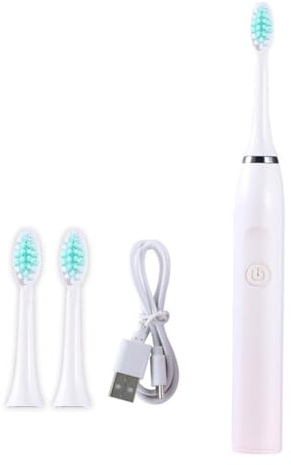 Brosse à dents électrique rechargeable pour adultes avec 3 têtes de brosse à dents