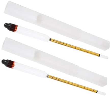 JECOMPRIS 2sets Misuratore Alcolico Liquori Idrometro Densità del Liquido Gradi Scala Gialla per Principianti Attrezzature per Vinificazione