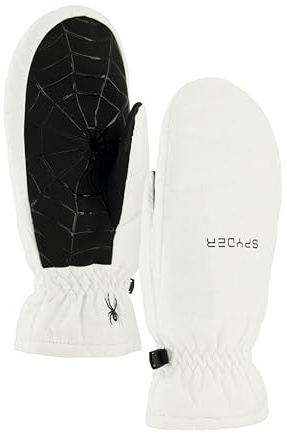 Spyder Womens Insulated Quilted Snow Mitten, White, L