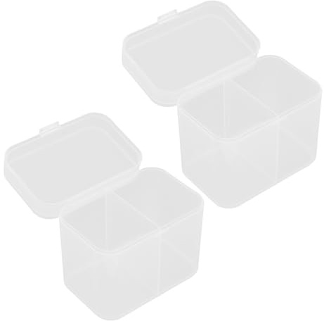 POPETPOP Organisateur de Cotons à Ongles 2pcs Double Compartiment en Plastique Blanc Pratique et Structure Robuste pour Maison et Salon