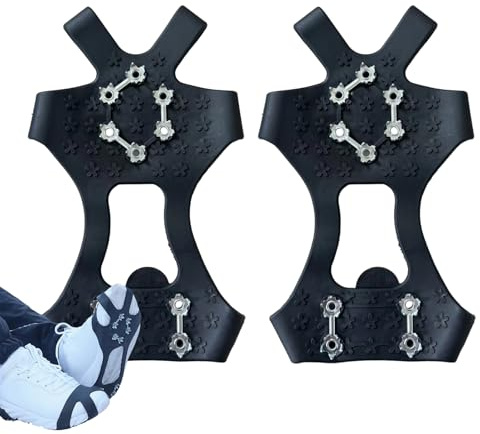 Grampones De Nieve | 10 Púas para Tracción Antideslizante | Agarre para Nieve con Tracción,para Trabajo Exterior Invierno Desplazamientos Caminata Escalada Montañismo Mañana