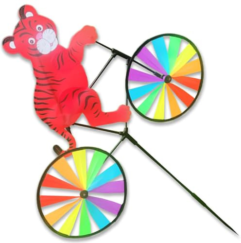 Elnwnnkc Moulin À Vent Rotatif sur Le Thème du Vélo Animal pour Et Adultes Ornement D'extérieur Jardin Coloré