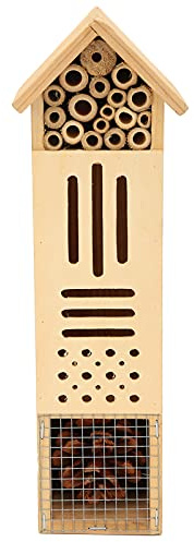 Cloimei Maison en Bois Naturel pour Abeilles, hôtel, abri Papillon pour Jardin, extérieur, décoration d'habitat bénéfique, bûches, Pomme de pin