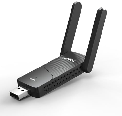 PLERY AX900 WiFi 6 USB WiFi Dongle, Bluetooth WiFi Adapter for PC Desktop, Dual Band 5GHz & 2.4GHz WiFi Adapter, High Gain Antenna, Built-in Driver for Windows 10/11, WPA3 Security, Easy Setup