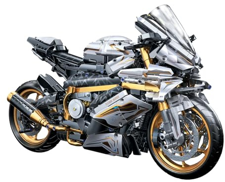 Flubecrux Technik Motorradmodell Bausatz, 1：5 Rennmotorrad Modellbausatz mit realistischer Lackierung, Sammlerstück Dekoration Geschenk für Erwachsene und Jugendliche(2078pcs)