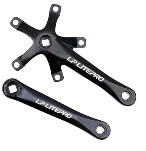 Besttoolifes Guarnitura ultraleggera cava 130BCD con corona, braccio in alluminio AL6061 da 170 mm, larghezza stretta 50-58T, per bici elettrica pieghevole da strada a 9/10/11 (manovella nera)
