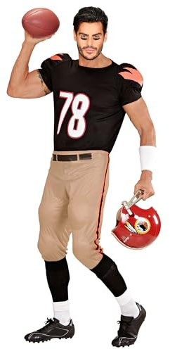 W WIDMANN MILANO Party Fashion - American Football Kostüm | sportlicher Look mit Oberteil und Hose, für Karneval, High School Mottoparty
