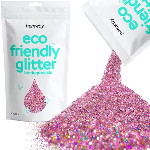Hemway Eco Friendly Biologisch abbaubarer Glitter 100 g / 3,5 oz Kosmetik Bio Safe Funke Vegan für Gesicht Lidschatten Craft - 1/40 Zoll 0,025 Zoll 0,6 mm - Holo Rose