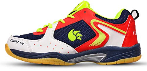 DSC Chaussures de Badminton Court 44 pour Hommes Et Garçons avec Semelle Extérieure en Caoutchouc Crape Naturel Non Marquante Taille 10 (Bleu Marine/Rouge)