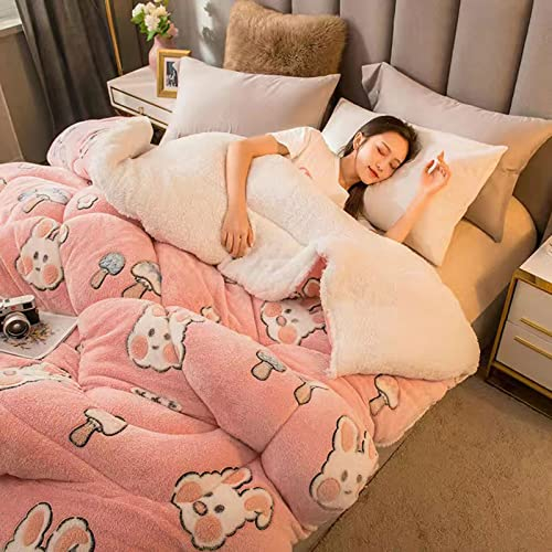YFXRLC Bettdecke Überwürfe Einzel Doppel Quilt Lammfleece/Schneeflockenfleece Polyester Baumwolle Gesteppt Super Weich Warm Luxuriöser Decke Multifunktions-Tagesdecke/Bettlaken,L-220x240cm(5kg)