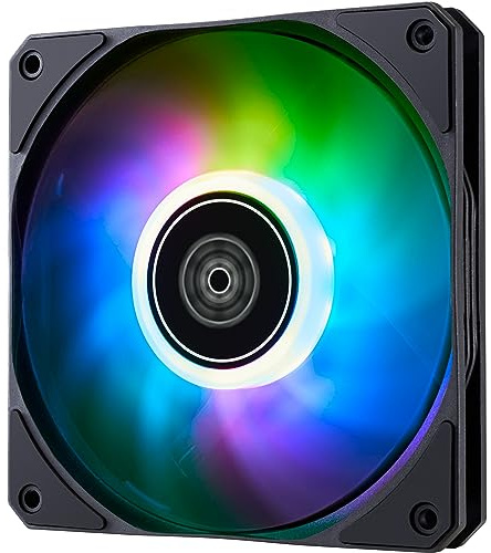 Silverstone Technology SST-AS120B-ARGB - Air Slimmer Schmaler 120-mm-Lüfter mit verbesserter Leistung, Vollbereich-PWM-Steuerung und ARGB-Lichteffekt