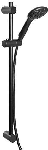 bremermann Juego de barra de ducha, incluye ducha, manguera de ducha de acero inoxidable de 1,75 m y barra de 71,5 cm, juego completo de ducha (negro)