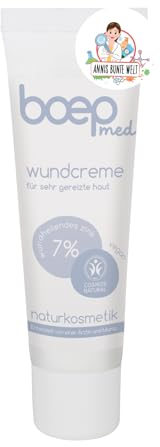 boep med Zink Wundcreme | Vegane Naturkosmetik Wund und Heilsalbe mit Mandelöl & Zinkoxid bei gereizter, trockener oder juckende Haut | Bei Neurodermitis oder Rosacea (50ml)