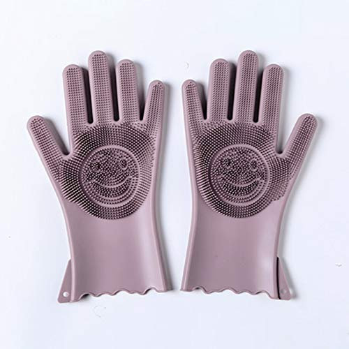 Cusstally Gants de Vaisselle Multifonctions Silicone étanche Nettoyage ménage Anti-brûlure Cuisine Gants de Vaisselle Cuvettes de Lavage Gants