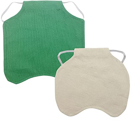 XINGSUI 2 Stück Henne Schürze,Chicken Schutz HüHner,Hen Chicken Saddle,für Geflügel Rücken Und Flügel Schützen(Elfenbein + Grün)