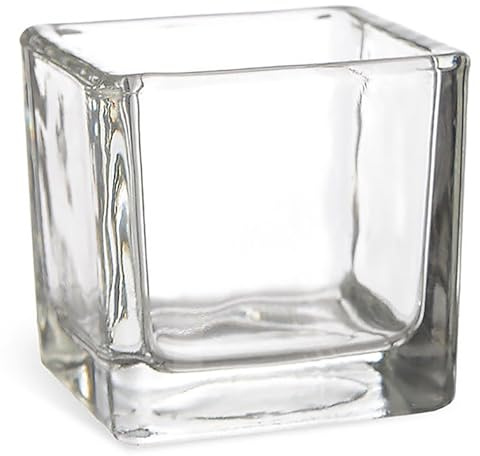 1 x Großes Windlicht Glaswürfel in quadratischer Form 18 x 18 x 18 cm | Glaswindlicht eckig - Blumenvase eckig - Tischvase eckig - Blumenschale quadratisch