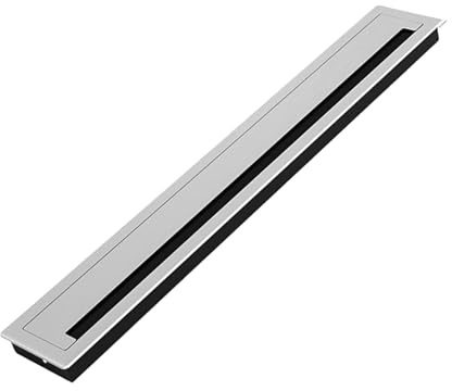 jojobasec Aluminum Desk Cable Management Grommets with Brush Rectangular Metal Cord Hole Upgrades for Office Computer Table