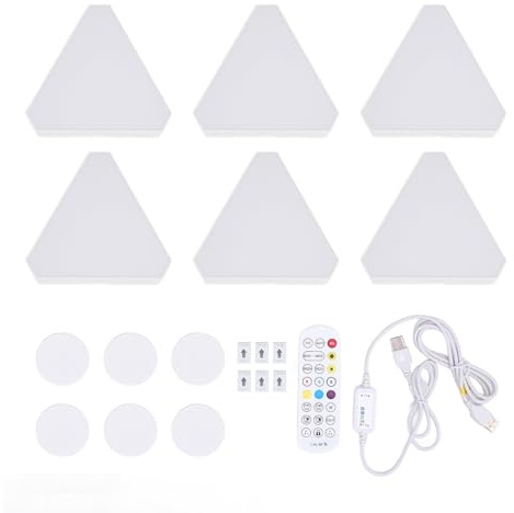 CHICIRIS Dreieck-Wandleuchte, Dreieck-Lichtpaneel-Licht, LED-Wandleuchte, Musik-Rhythmus-Licht, RGB-Beleuchtung, Dreieck-Wandleuchte, Intelligentes Licht, RGB-Wandpaneel,