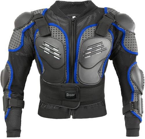 Kids Motorcycle Jacket Dirt Bike Gear, Chest Back Protector for Motor Bike, Children Motorcycle Full Body Armor Jacket for Cycling MTB ATV Skate Skii