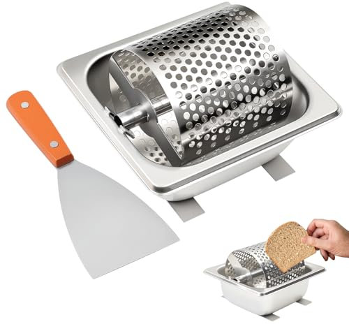 YedZen 1L Edelstahl-Butterroller mit Ständer und Buttermesser, 304 Edelstahl Butterroller-Gürtel Butterroller-Werkzeug, Wiederverwendbarer Butterverteiler für Geschäft, Maisbrot, Küche, Steak