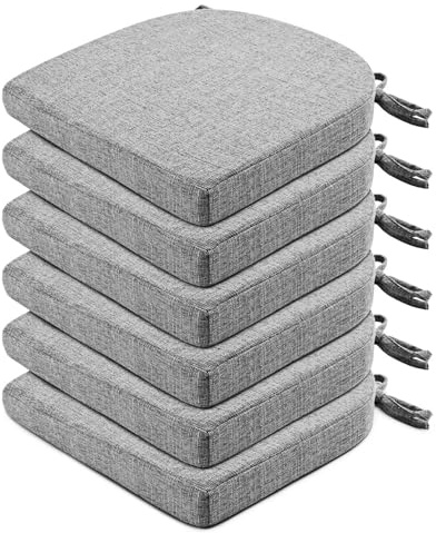 BUNQQF 4/6er Set Stuhlkissen 45x45x5cm mit Bändern,Stuhlauflage Sitzkissen Waschbare Sitzkissen rutschfest,Stuhlauflage Stuhlpolster Sitzkissen,Ideal für Zuhause Büro Küche Esszimmer und Garten
