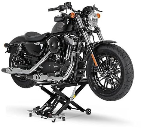 Mid-lift XL, Sollevatore a Forbice per Moto, Nero, Acciaio, Capacità 500kg -Sollevatore cric a forbice - Martinetto per moto ponte alzamoto 500kg in nero