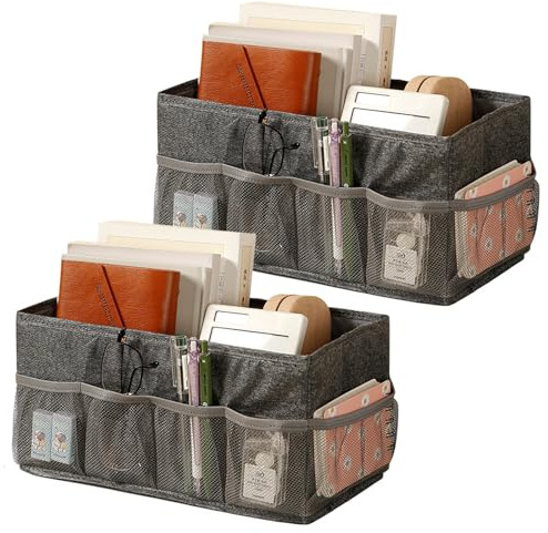 Rieoany Aufbewahrungsbox Set aus Stoff, 2 Stück Filzkorb, 30 x 15 x 15 cm, Ordnungsboxen für Kleidung, Korb Aufbewahrung, Faltbarer Aufbewahrungskorb als Wardrobe Organizer