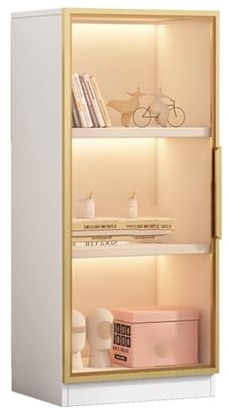 Armario expositor Curio, armario decorativo con puertas de cristal, vitrina de esquina, estantería alta, organizador de juguetes coleccionables de gran capacidad, vitrinas transparentes para sala de