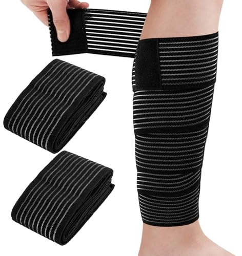 Fyrdm 2 Pièces 200 cm Genou Bandage Sport de Compression