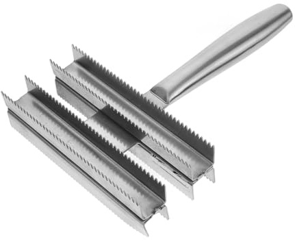 TOYZFRIENDY Edelstahl Pferdebürste mit Ergonomischem Anti-rutsch-griff Langlebiger Haarentferner für Pferde Leichte Hautschonende Kratzbürste für Effektive Fellpflege