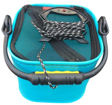 HONITANO Secchio da Pesca Eva Portatile con Cerniera Antiscivolo e Manico Contenitore Acqua per Pesci Accessori Pratici per Pesca Outdoor Colori Vari