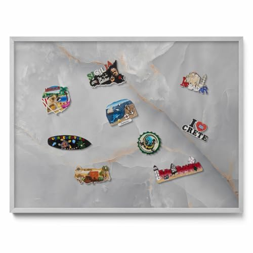 Tulup Pinnwand Magnetboard 80x60 cm Silber Kunststoffrahmen Magnetisch mit Metallplatte Memoboard Wandtafel Organisationstafel Notizwand für Büro Zuhause Schule Küche