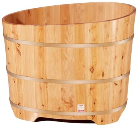 PP-Vic Bañera Japonesa Hecha A Mano, Bañera Pequeña De Madera De 35,4 Pulgadas, Bañera Profunda Que Ahorra Espacio Y Es Fácil De Mover, Adecuada para SPA En El Hogar Y Renovación De Baños.
