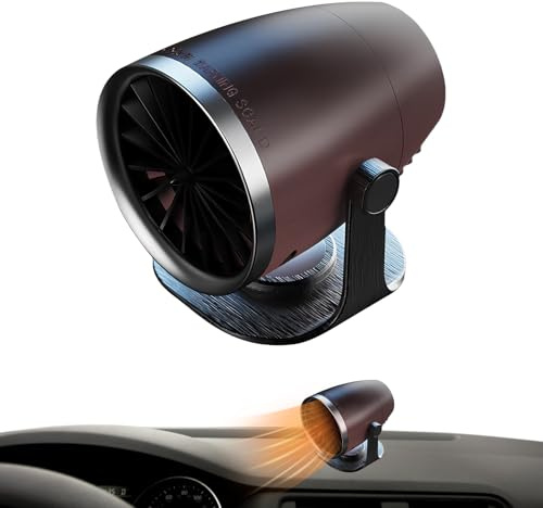 Calefactor para coche, termoventilador 12 V con ventilador y descongelador, descongelante y calentador parabrisas coche | Para camión, oficina, baño, tienda, viaje, trabajo, camping, escritorio