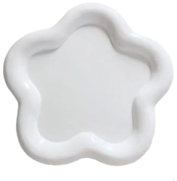 PPQIRU Vide-Poches Plateaux En Résine Créatifs, Décoration De Maison, Plat À Bijoux, Forme Spéciale, Organisateur Plaque Rangement, Porte-clés Montre, Boucles D'oreilles, Bols Collier(Flower-White)