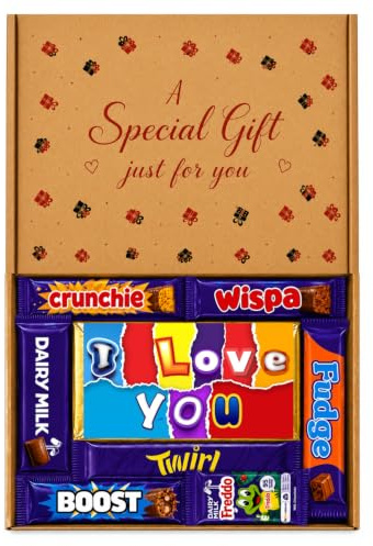 Sweetie Gift I Love You Chocolate Hamper – Sweet Treat Gift with Novelty Chocolate Bar, Letterbox Friendly Valentine’s Gift for Her or Him