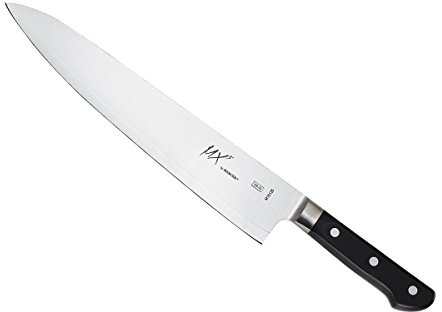Mercer culinaires MX3 Premium San Mai de Damas Lame de Noyau en Acier, 120 mm, 12,7 cm Petty Couteau Gyuto Couteau de Chef 10 3/5-Inch Noir