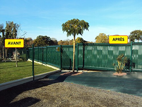 Lanière PVC pour palissade largeur 47 mm x 60 m+100 clips- Vert Foncé