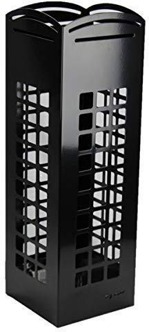 DRW DonRegaloWeb - Regenschirmständer aus Metall mit Haken für kleine Regenschirme, 15,5 x 15,5 x 49 cm, Schwarz