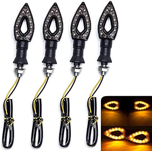 SFONIA 4pz Indicatori di Direzione Frecce Moto LED Indicatori Segnale Luce Impermeabile 12V Universale per Moto Scooter Quad Cruiser Off Road
