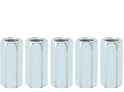 5pcs M12*40 Threaded Fasteners Long Rod Nut Hex Coupling Nuts Hexagonal Sleeve Nut Standoff (17mm) for Home Communication Equipment, Ship Assembly Industry