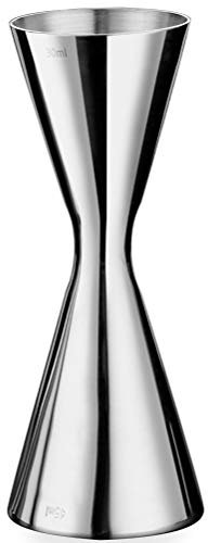 Homkits Cocktail-Messbecher, Barmaß mit Innenskalierung 30/45 ml, Silber
