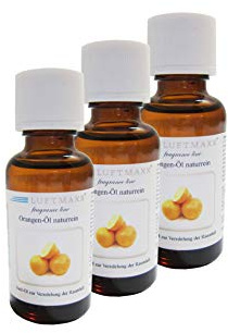 LUFTMAXX 3 x Duftöl Orange naturrein je 30 ml für Staubsauger mit Wasserfilter Wasserstaubsauger, Lufterfirscher, Duftlampen, Diffusoren, Vernebler, Duftsteine