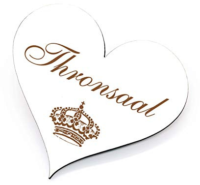 Schild Herz - Thronsaal - Gravur Türschild Dekoschild selbstklebend 13x12cm