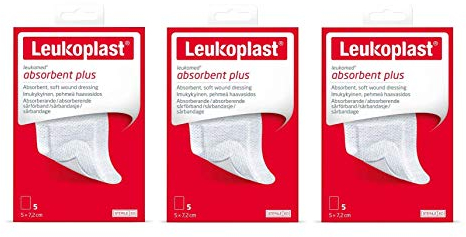 Leukoplast Leukomed assorbente plus medicazioni - Morbida imbottitura in tessuto traspirante cerotto per ferite per tagli e vesciche