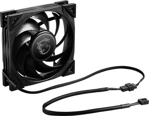 MSI MEG SILENT GALE P12 120 mm Gehäuse Lüfter (1 x 120 mm Lüfter, 0 RPM Modus, 4-Pin Connector, schwarz)