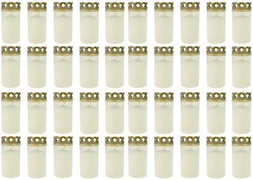 Grablicht Brenner Nr. 3 Weiß mit Deckel Grabkerzen Grablicht Grablichtkerze Trauerlicht Gedenkkerze Golddeckel (40)